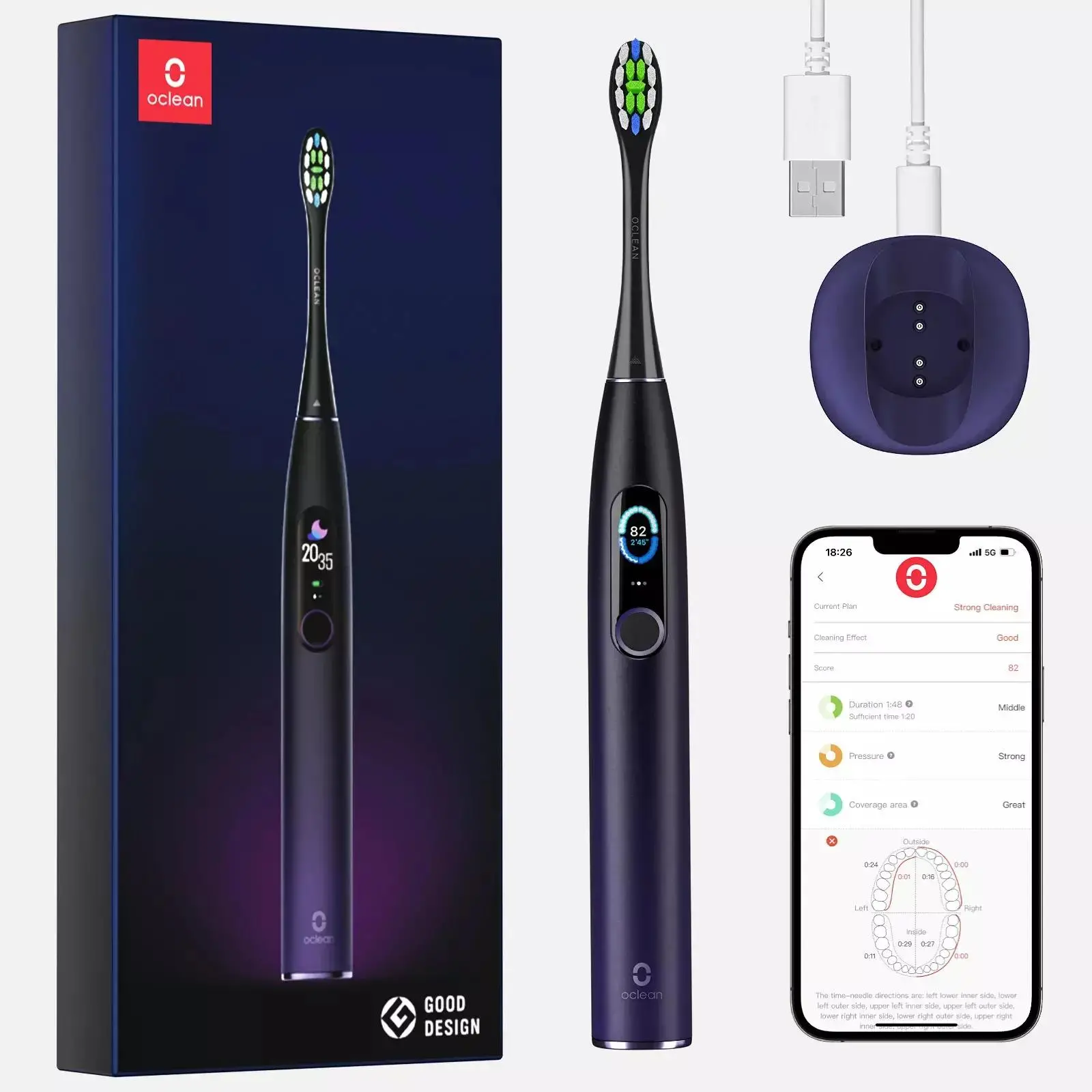 Zestaw szczoteczek sonicznych Oclean X Pro