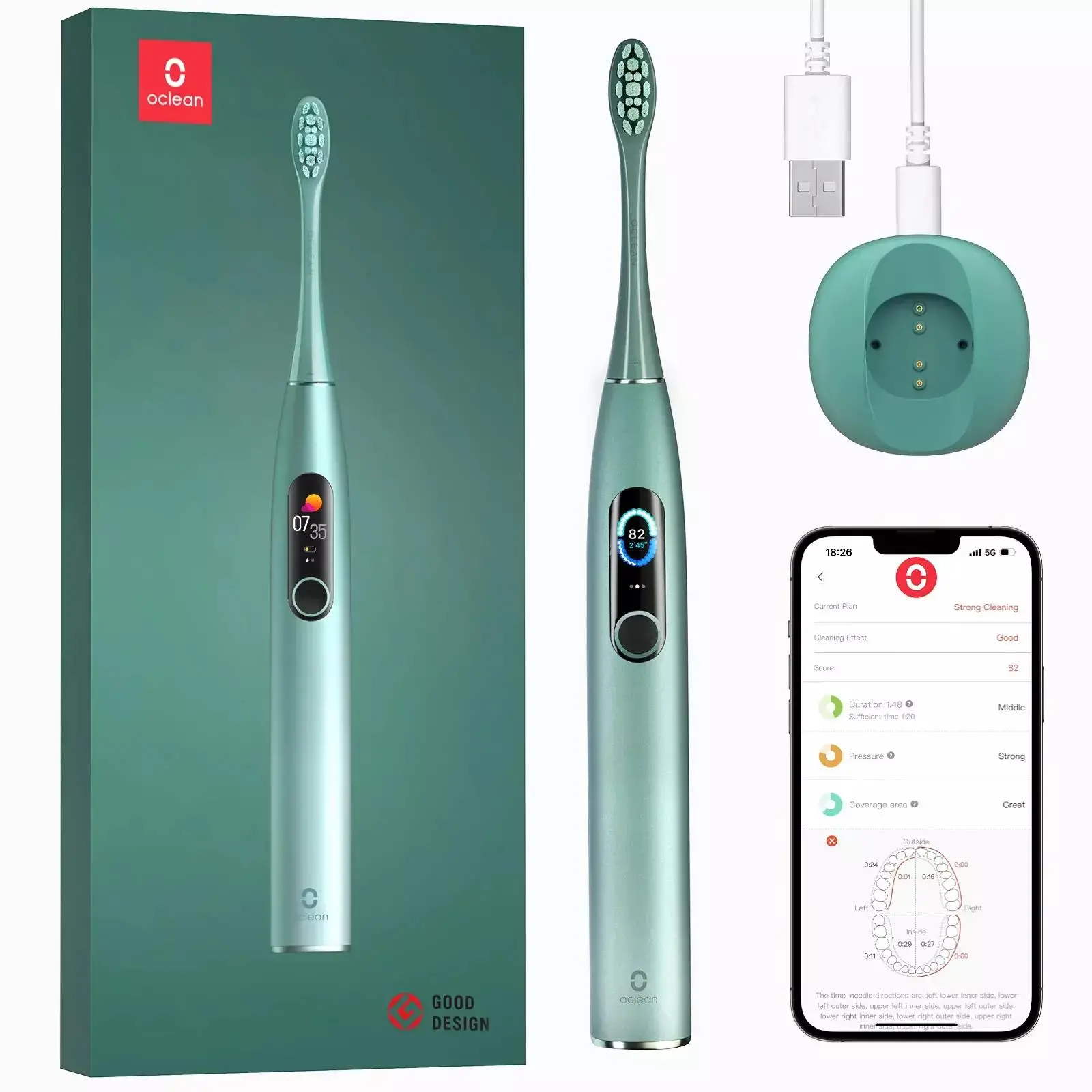 Zestaw szczoteczek sonicznych Oclean X Pro