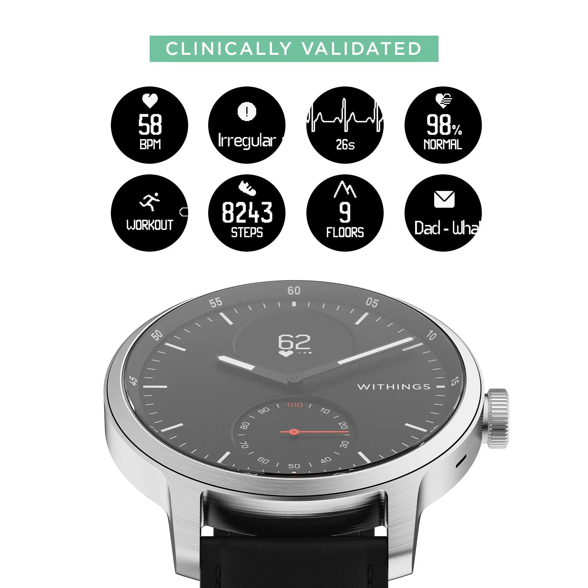 Smartwatch Withings Scanwatch 38mm GPS Czarny