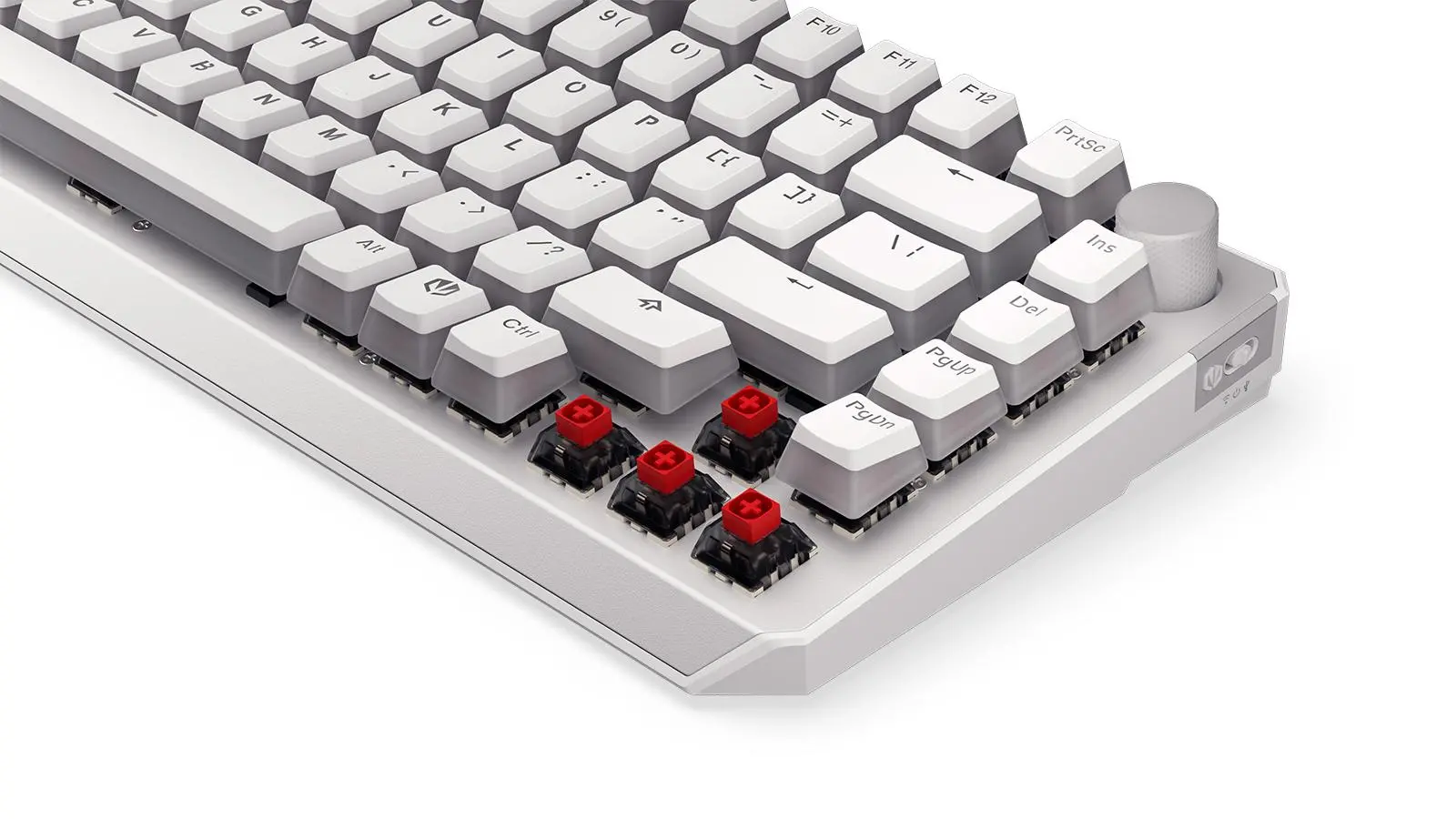 Klawiatura mechaniczna Endorfy Thock 75% Wireless Red Onyx White Pudding Kailh Box Red Biały