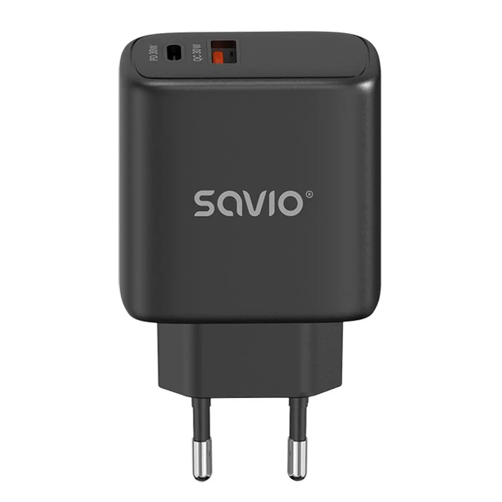 Ładowarka sieciowa Savio LA-06 30W QC PD 3.0 Czarny