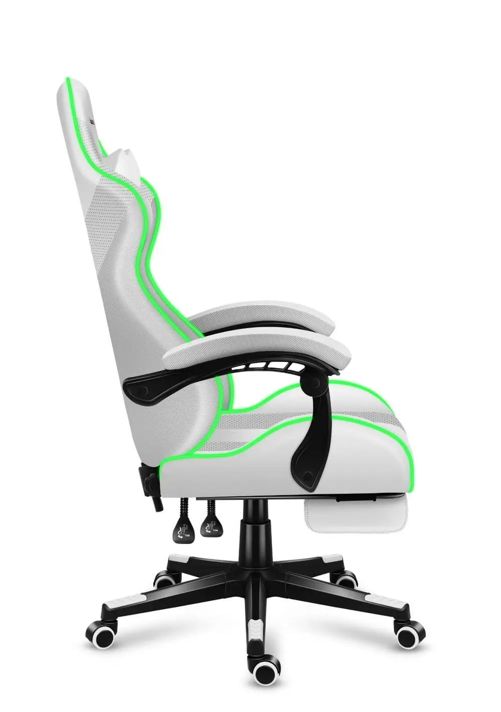 Fotel Huzaro Force 4.7 RGB White Mesh Gamingowy do 140kg Tkanina Biały