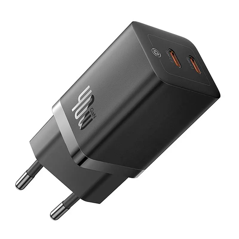 Ładowarka sieciowa Baseus GaN5 40W 2x USB C Czarny