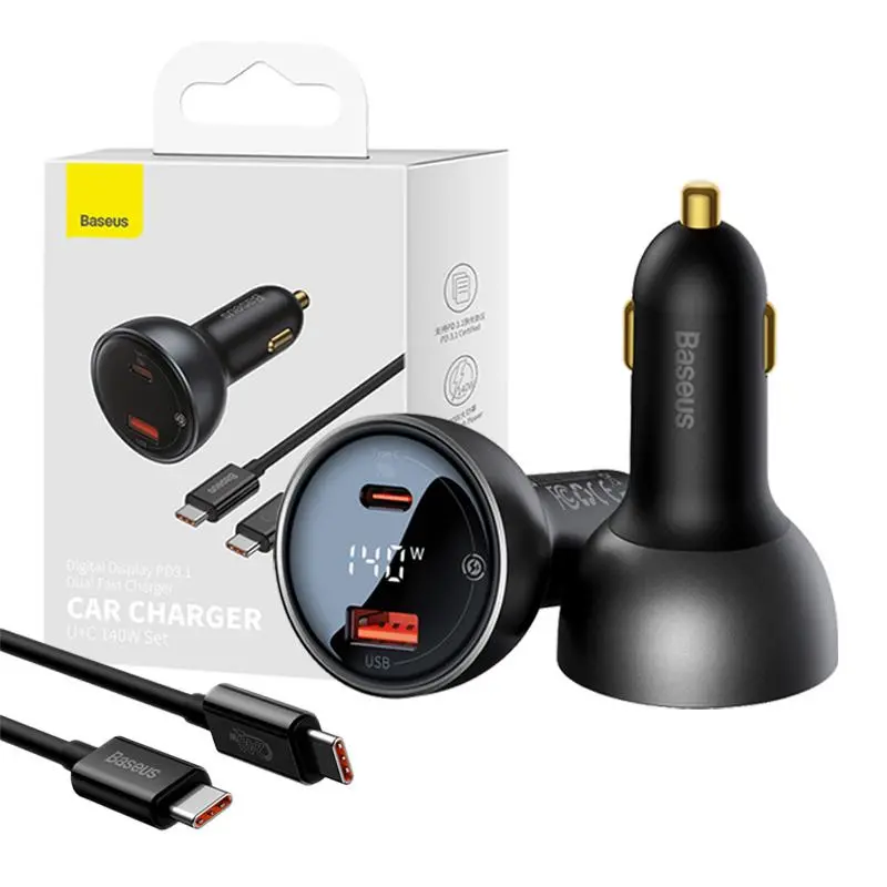 Ładowarka samochodowa Baseus Superme USB-C 140W Czarny