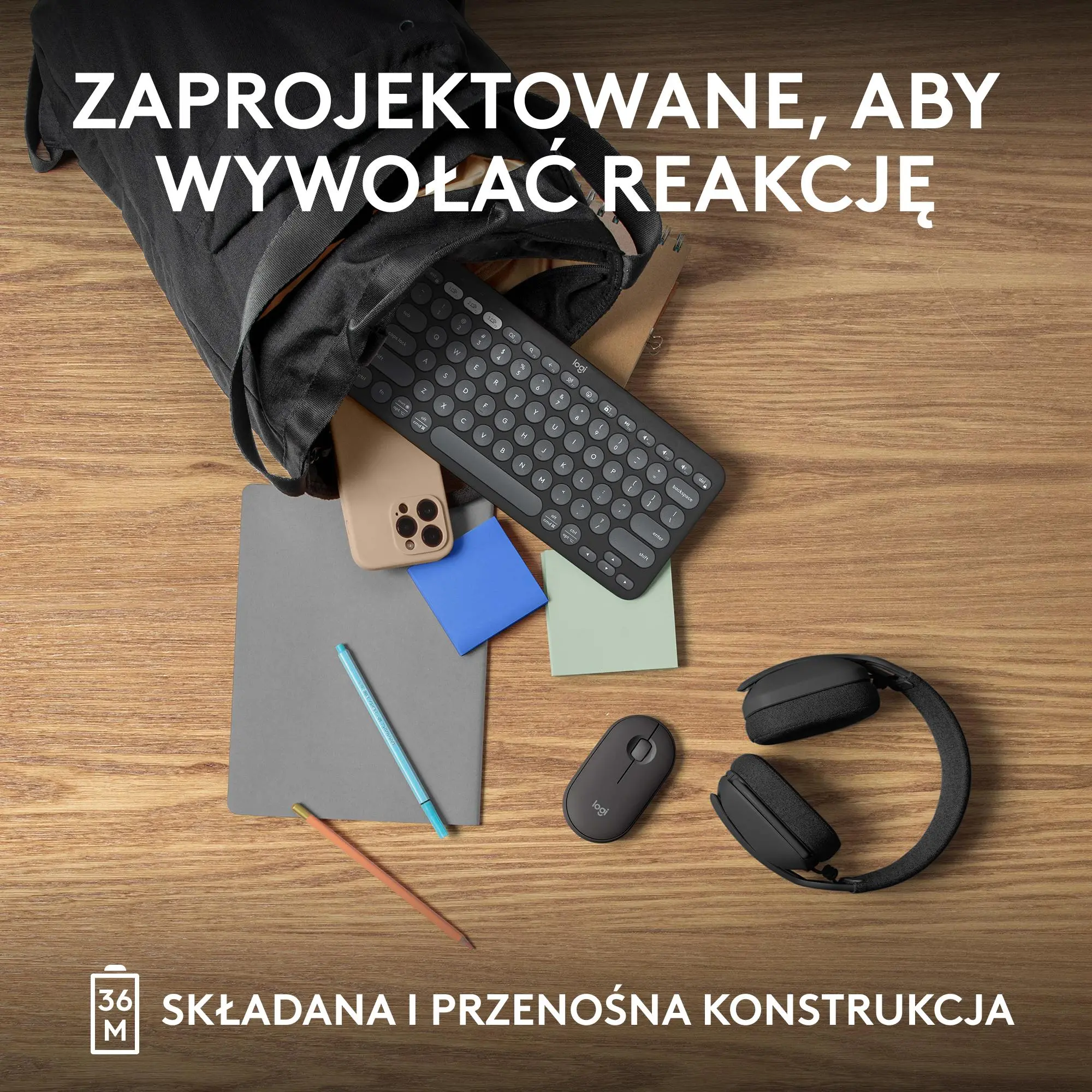 Klawiatura membranowa Logitech Pebble Keys 2 K380s Grafitowy