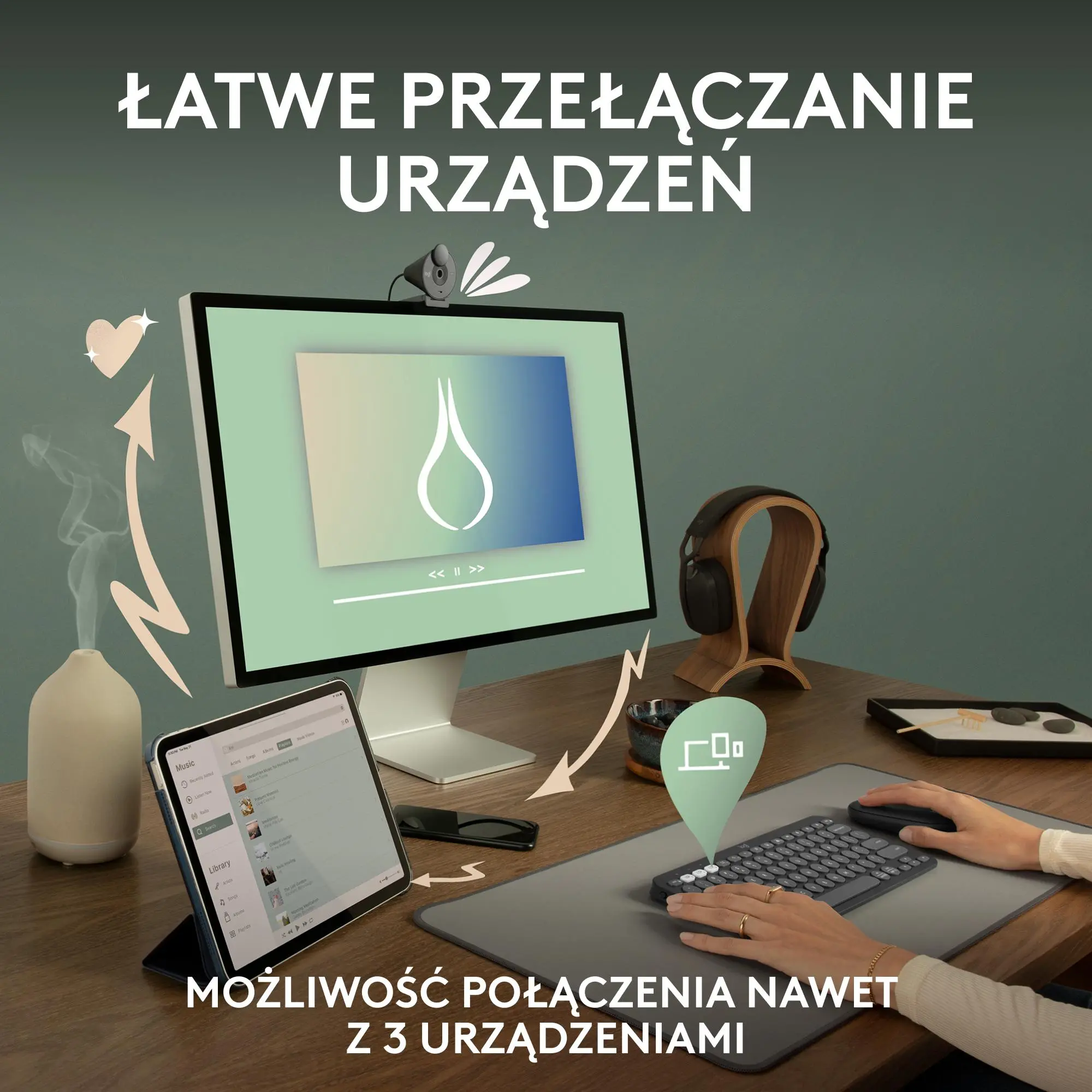 Klawiatura membranowa Logitech Pebble Keys 2 K380s Grafitowy