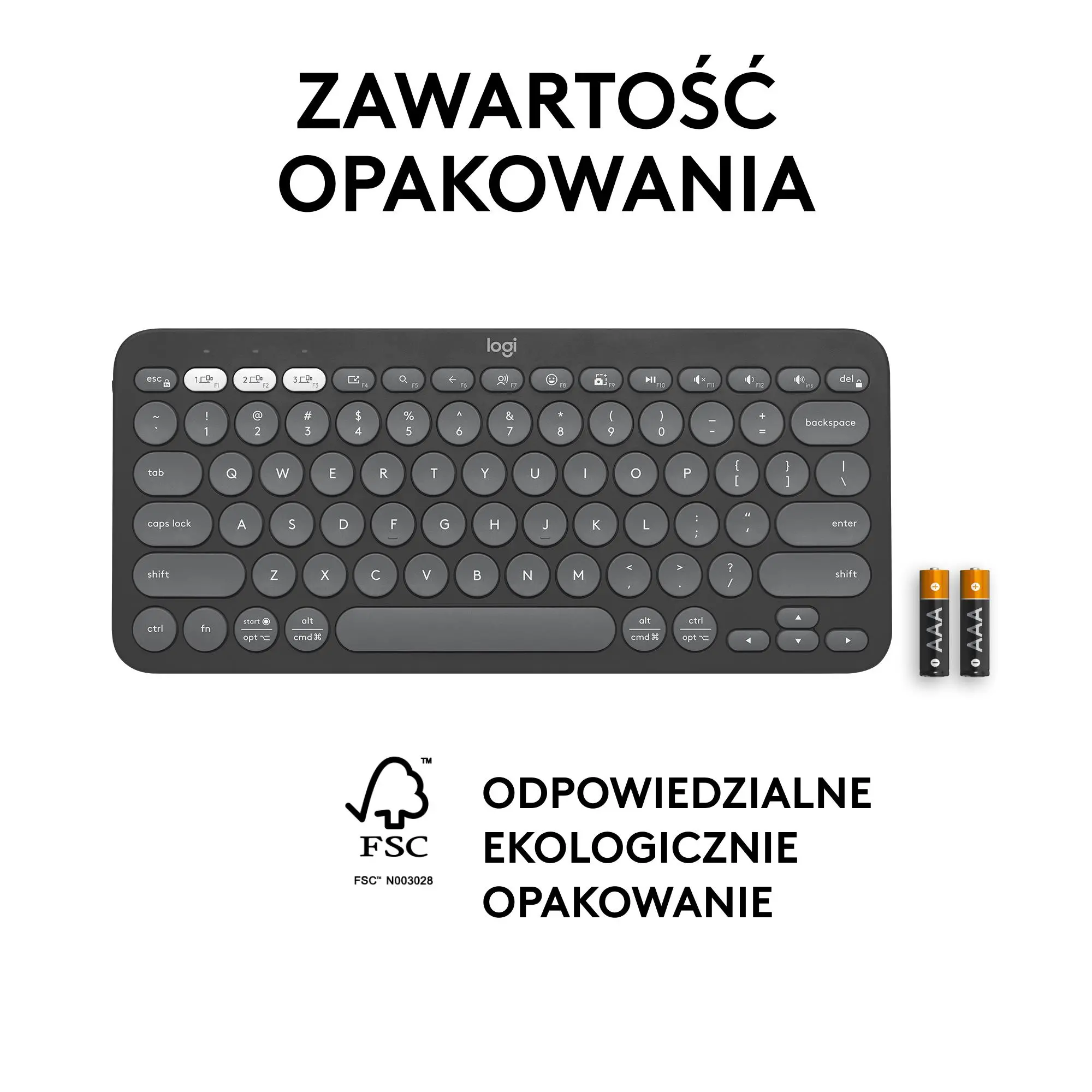 Klawiatura membranowa Logitech Pebble Keys 2 K380s Grafitowy