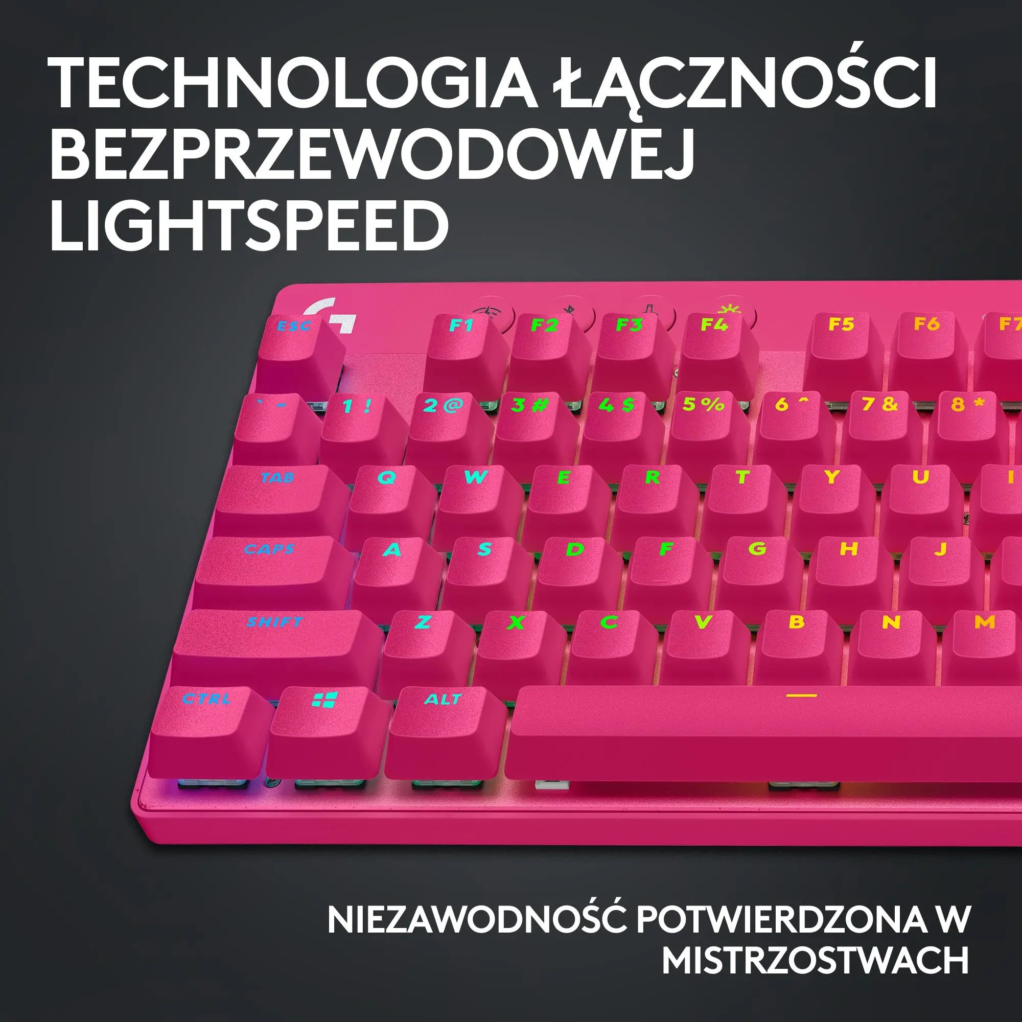 Klawiatura mechaniczna Logitech G Pro X TKL Lightspeed Tactile GX Brown Różowy