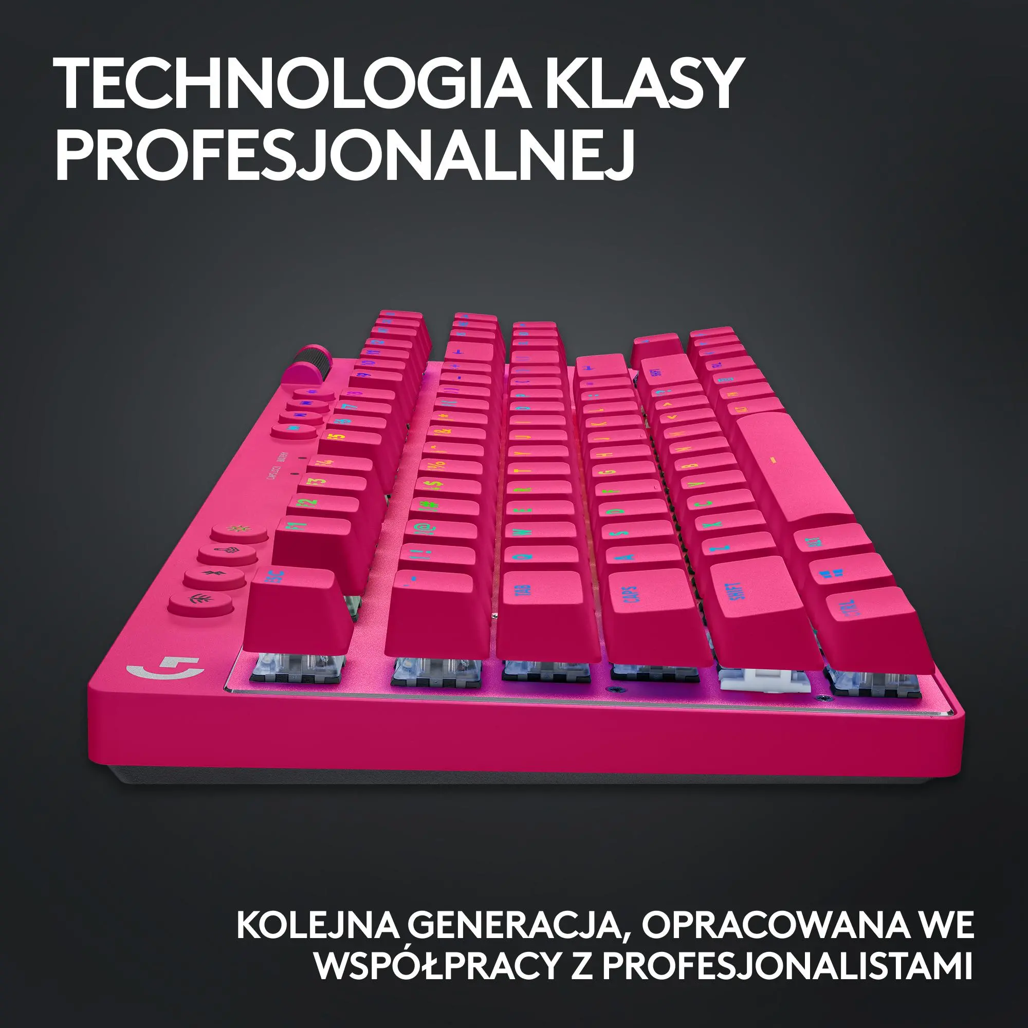 Klawiatura mechaniczna Logitech G Pro X TKL Lightspeed Tactile GX Brown Różowy