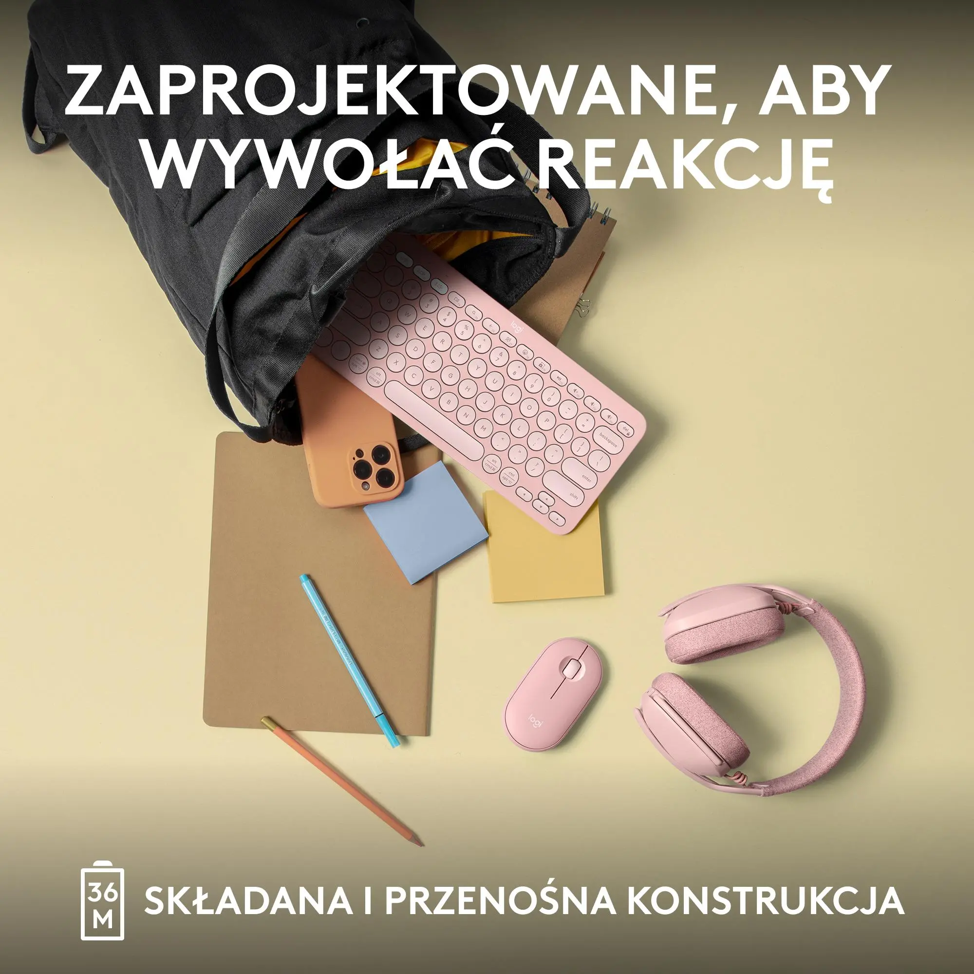 Klawiatura membranowa Logitech Pebble Keys 2 K380s Różowy