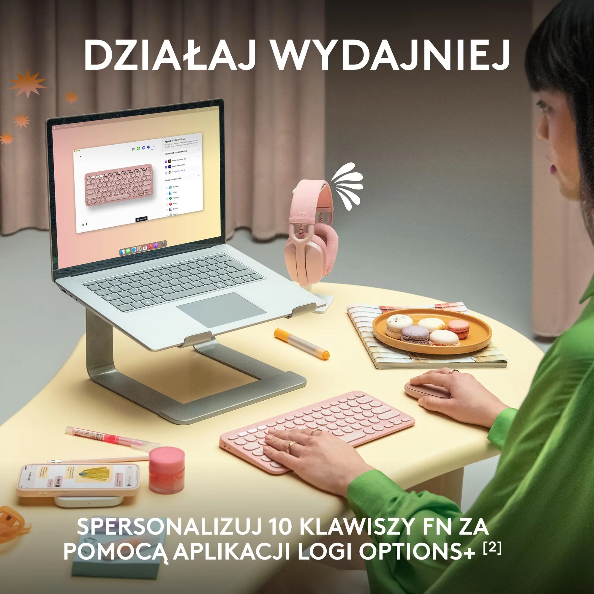 Klawiatura membranowa Logitech Pebble Keys 2 K380s Różowy