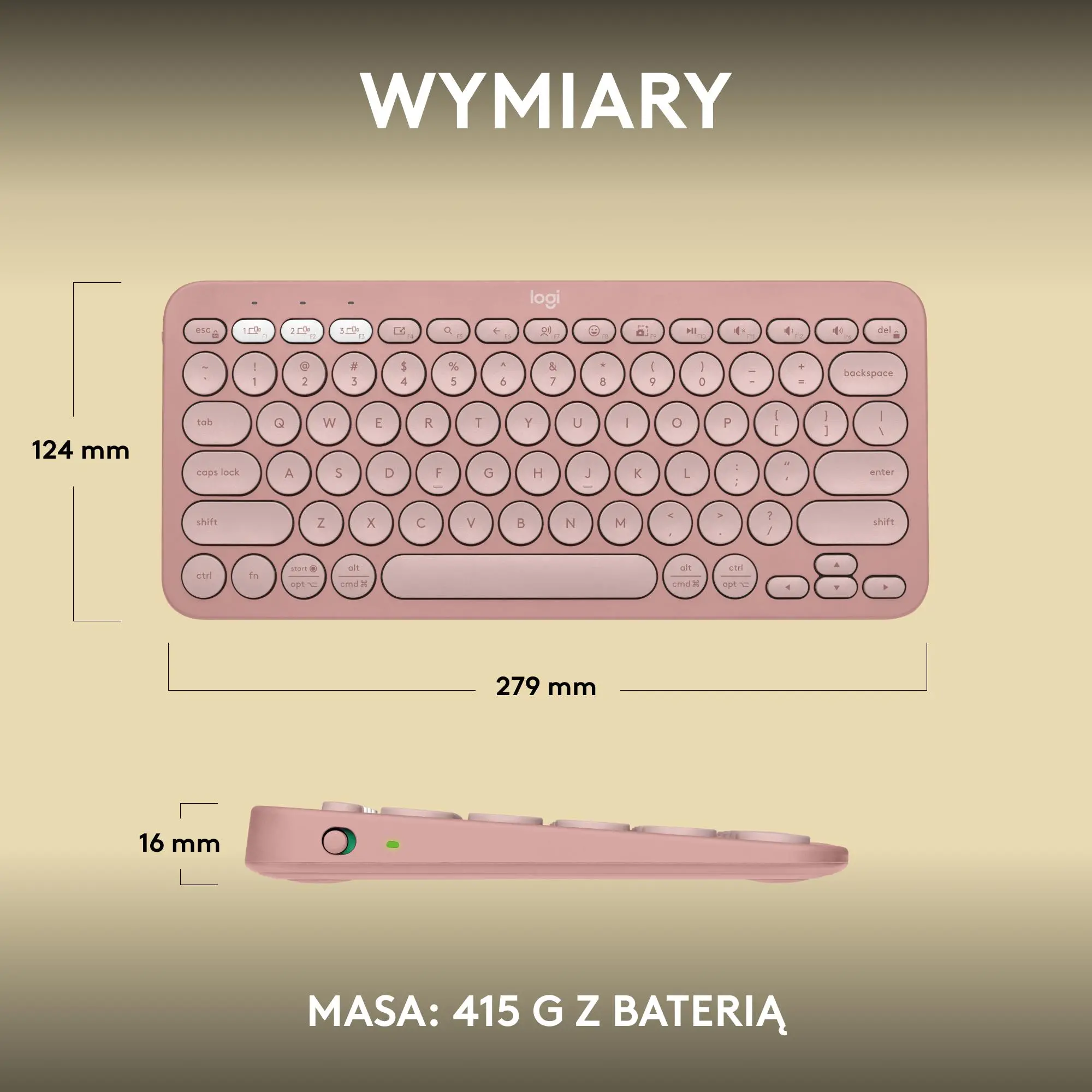 Klawiatura membranowa Logitech Pebble Keys 2 K380s Różowy