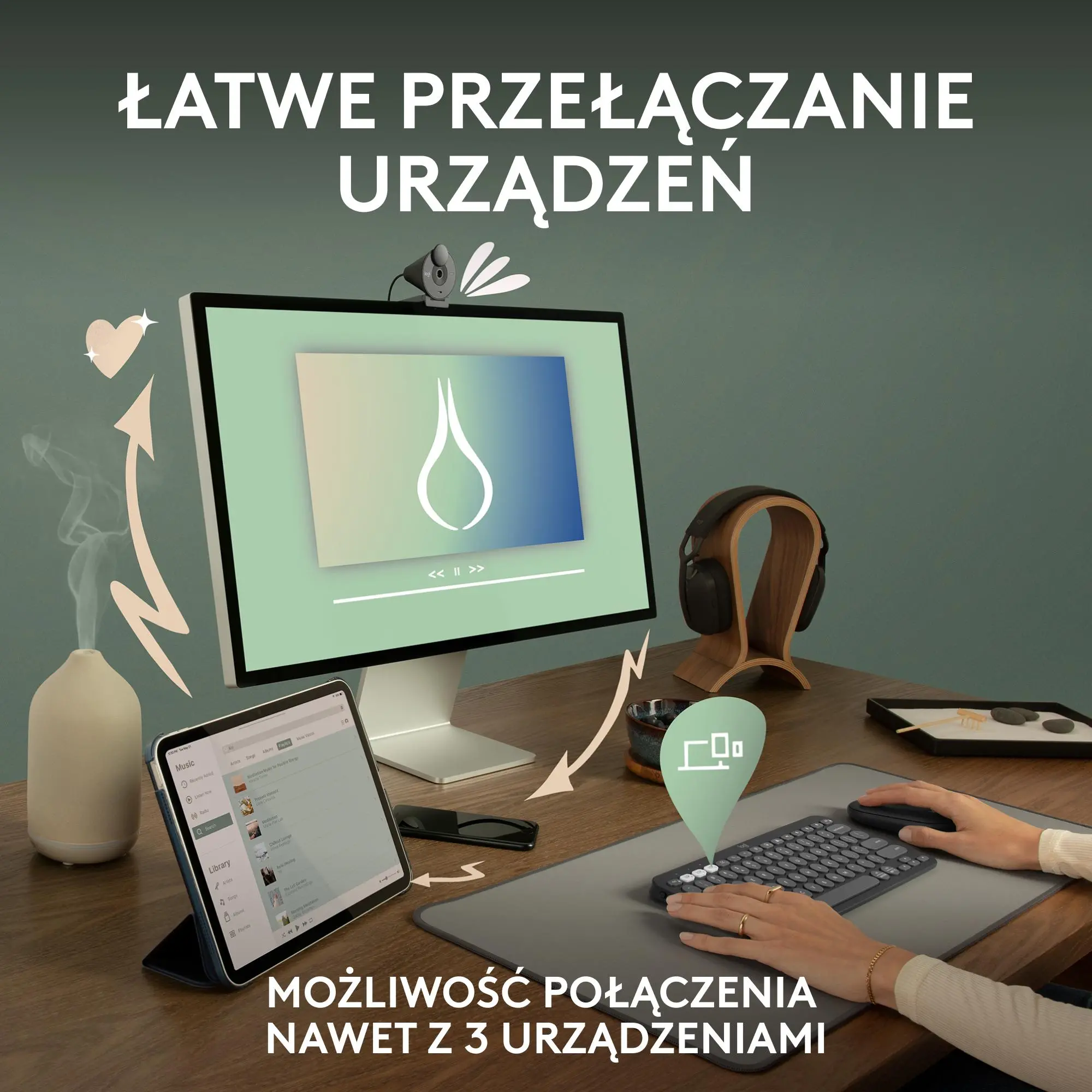 Klawiatura membranowa Logitech Pebble Keys 2 K380s Różowy