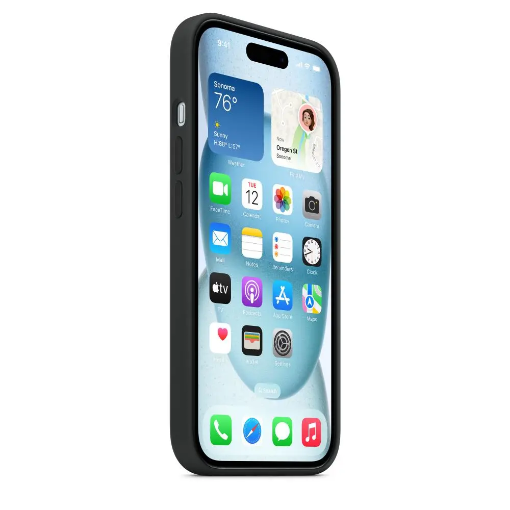 Etui Apple silikonowe z MagSafe do iPhone 15 Czarny