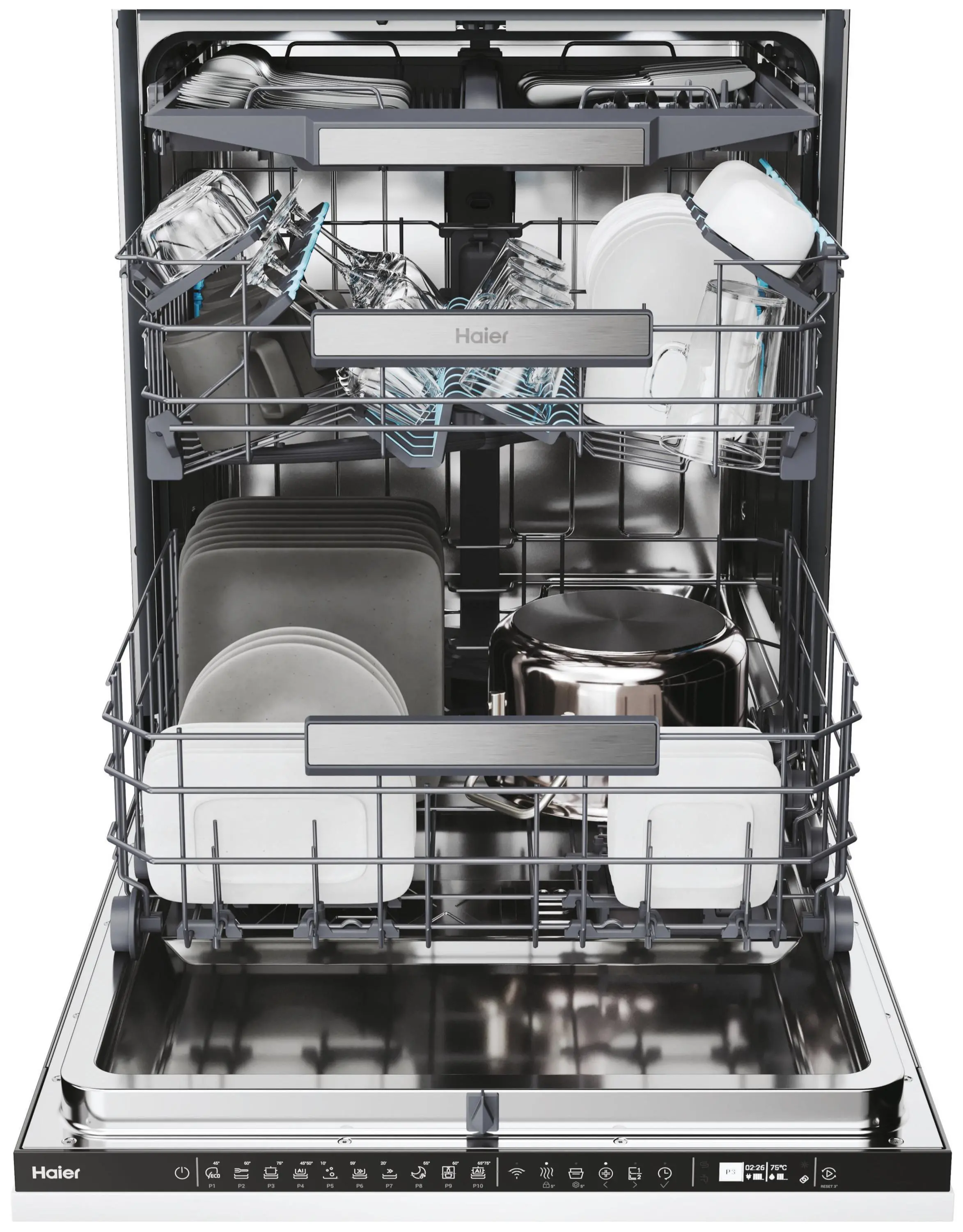 Zmywarka Haier I-Pro Shine Seria 4 XI 6B0M3PB 59,7cm Automatyczne otwieranie drzwi Szuflada na sztućce Zdalne sterowanie