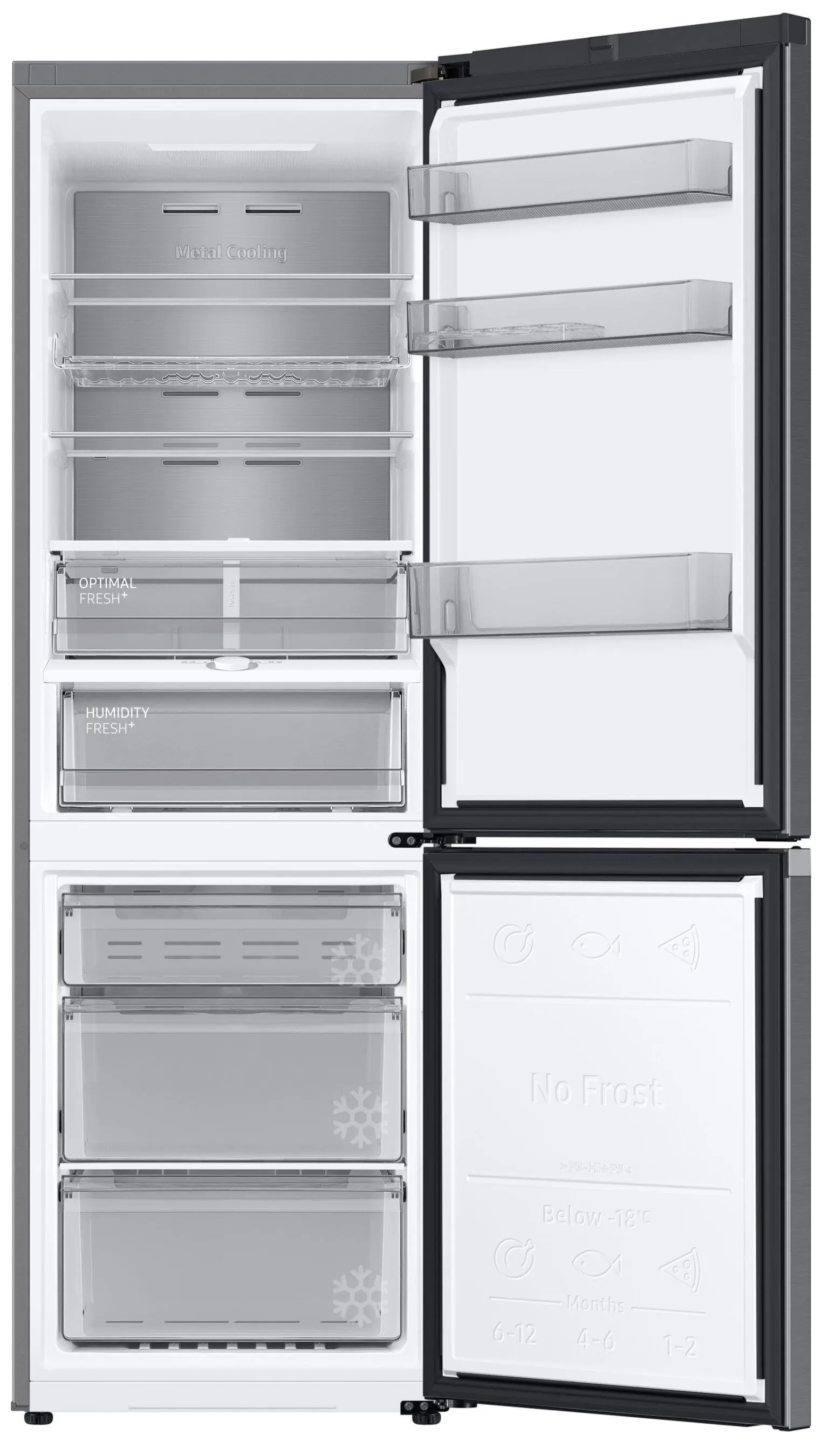 Lodówka Samsung RB34C775CB1 Pełny No Frost 185,3cm Szuflada z kontrolą wilgotności Zdalne sterowanie Grafitowa Stal