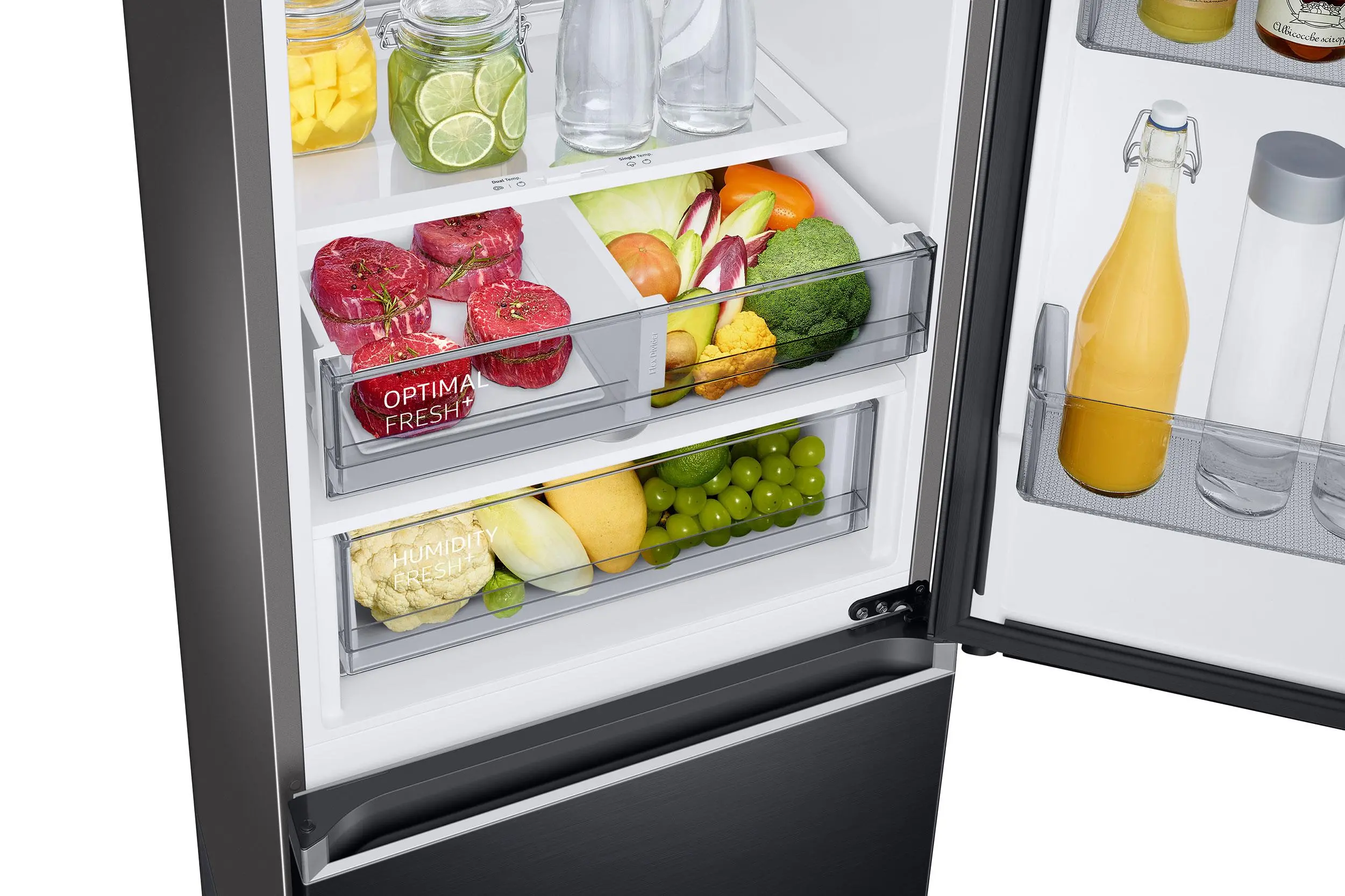 Lodówka Samsung RB34C775CB1 Pełny No Frost 185,3cm Szuflada z kontrolą wilgotności Zdalne sterowanie Grafitowa Stal