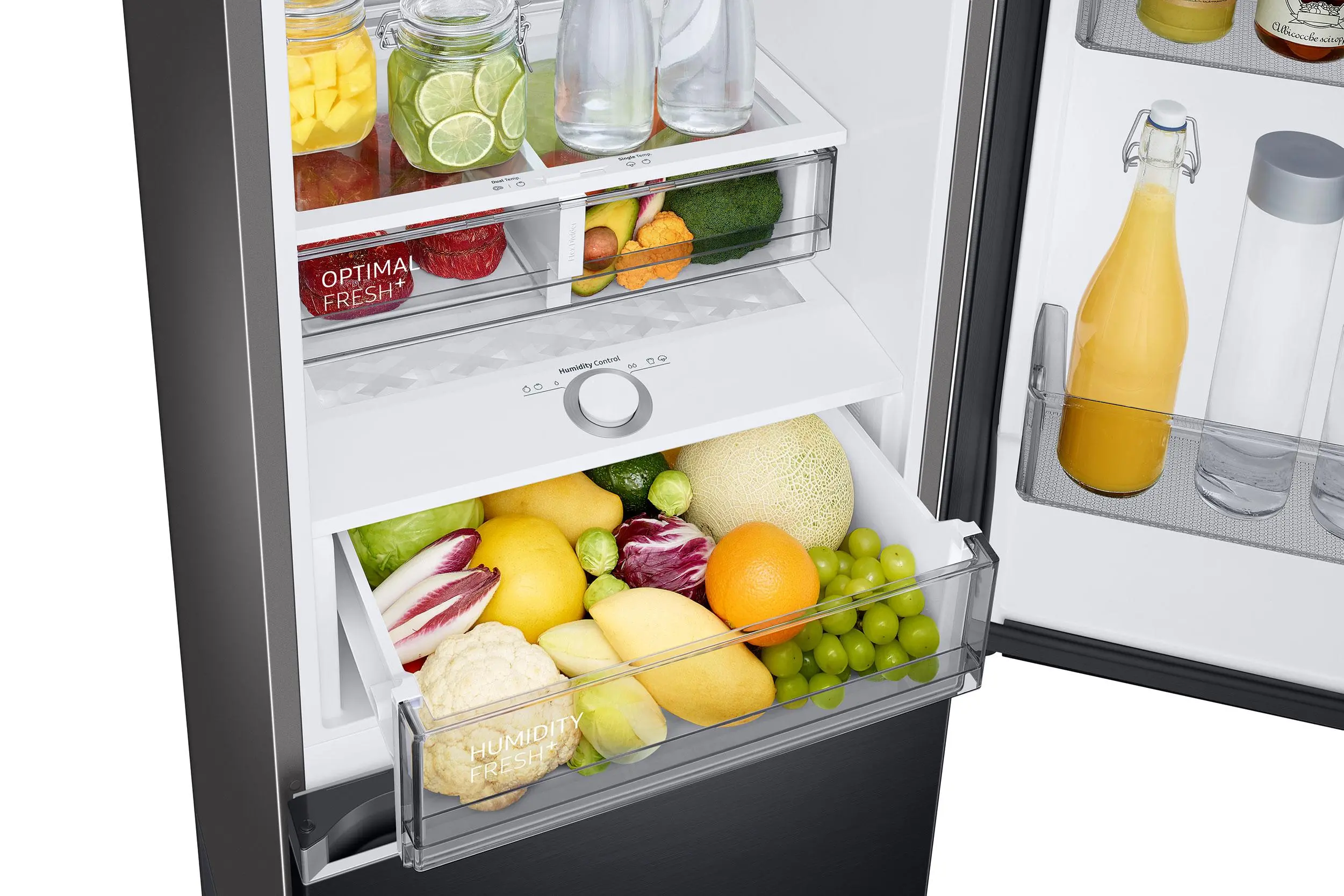Lodówka Samsung RB34C775CB1 Pełny No Frost 185,3cm Szuflada z kontrolą wilgotności Zdalne sterowanie Grafitowa Stal