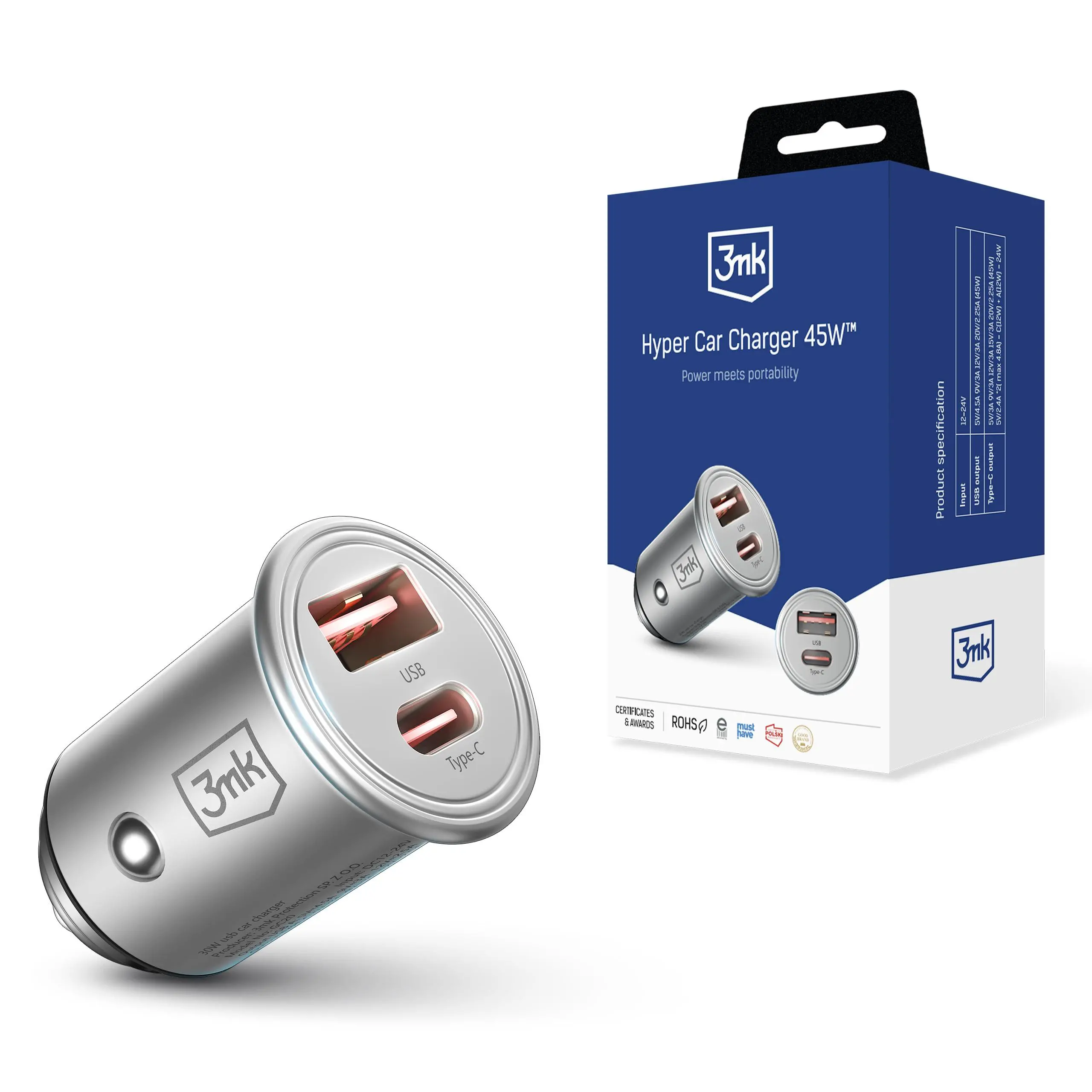 Ładowarka samochodowa 3mk Hyper Car Charger 45W