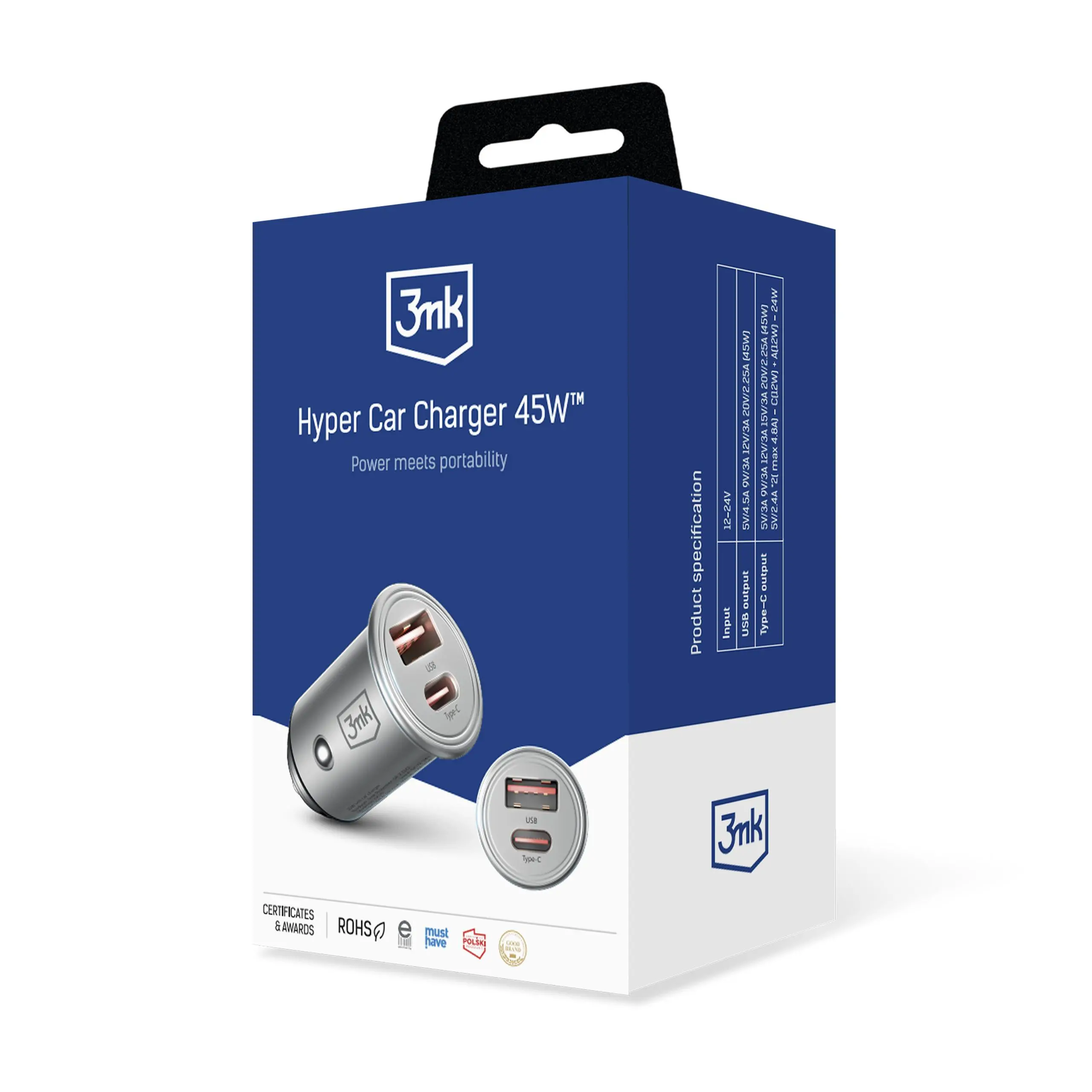 Ładowarka samochodowa 3mk Hyper Car Charger 45W