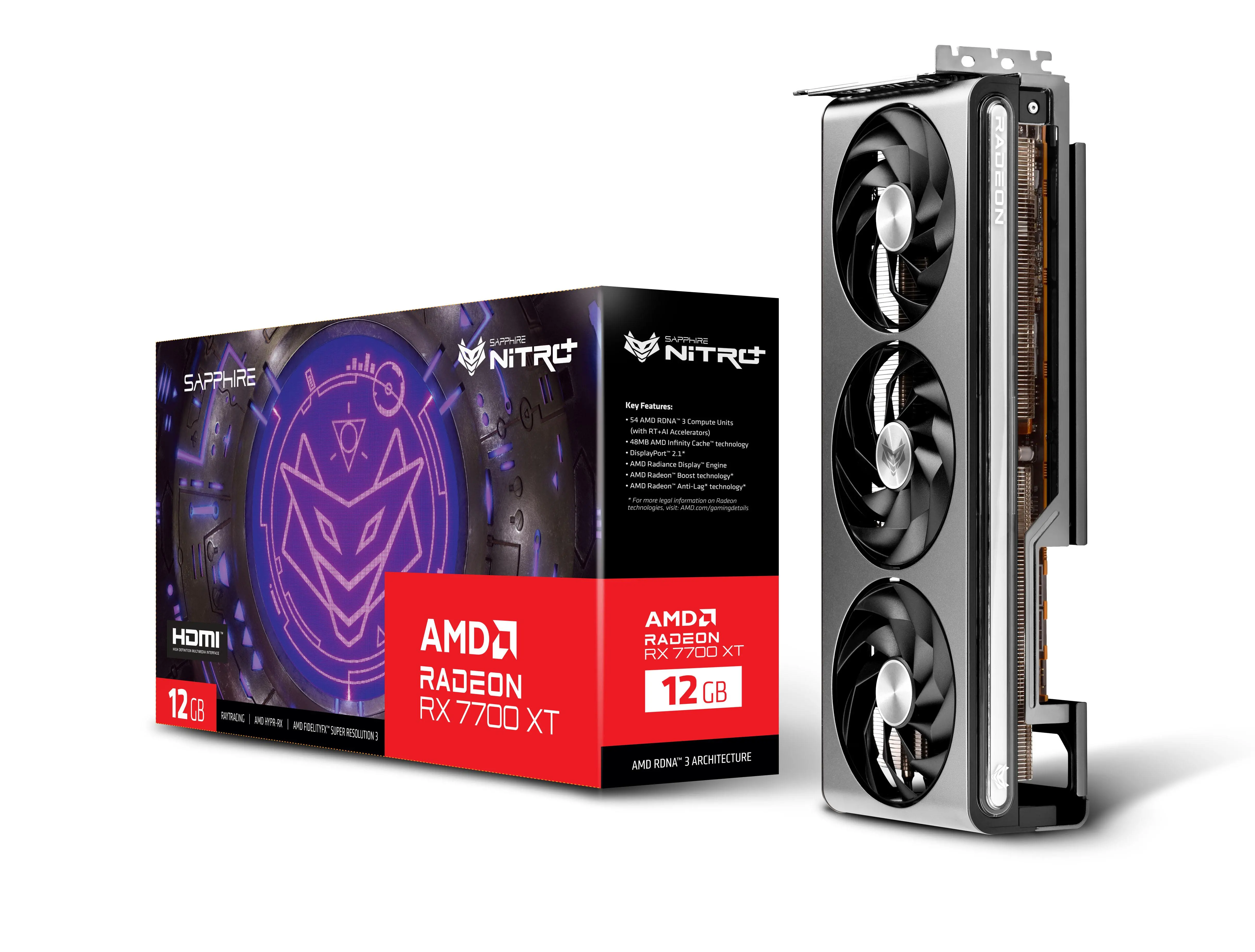 Karta graficzna Sapphire technology NITRO+ Radeon RX 7700 XT 12GB GDDR6 192bit FSR