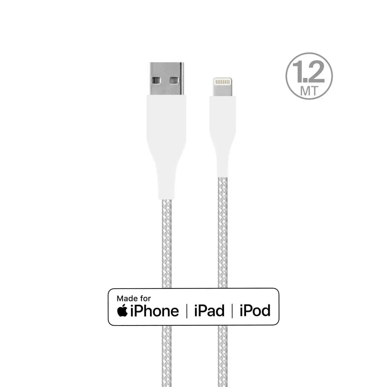 Kabel Puro Fabric Ultra Strong USB-A do Lightning MFi 1,2m Biały