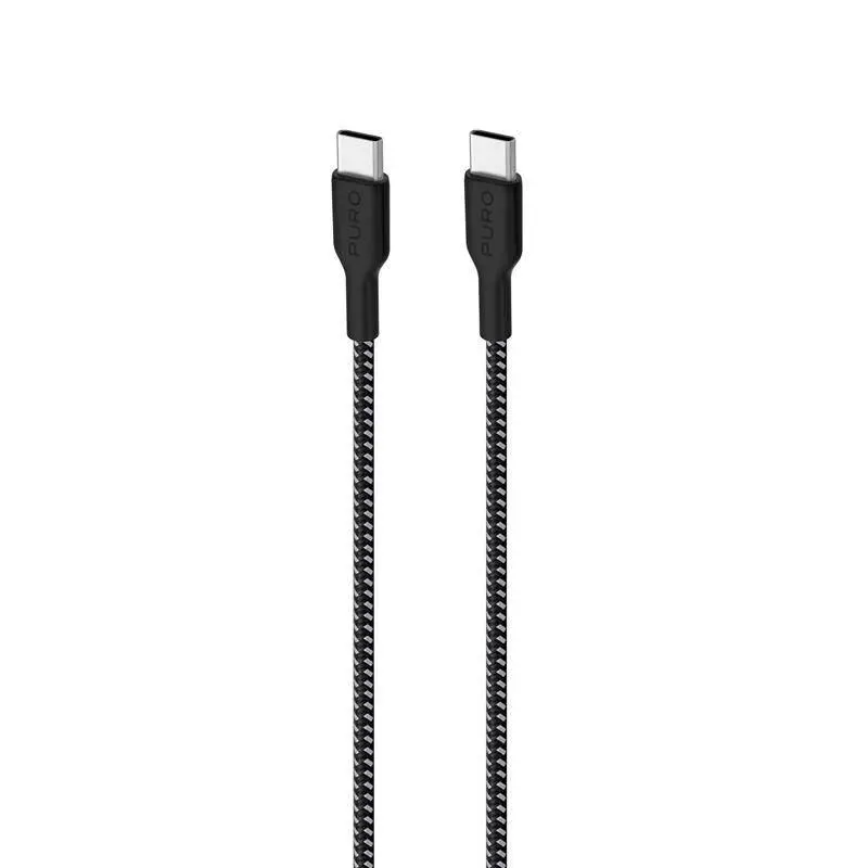 Kabel Puro Fabric Ultra Strong CUSBCUSBCFABK3BLK USB-C do USB-C 1,2m Czarny