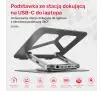 Podstawka na laptopa Unitek D1109A USB-C HDMI 4K PD 100W z odłączanym HUB'em Szary