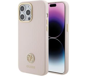 Etui Guess Silicone Logo Strass 4G GUHCP15XM4DGPP do iPhone 15 Pro Max Różowy