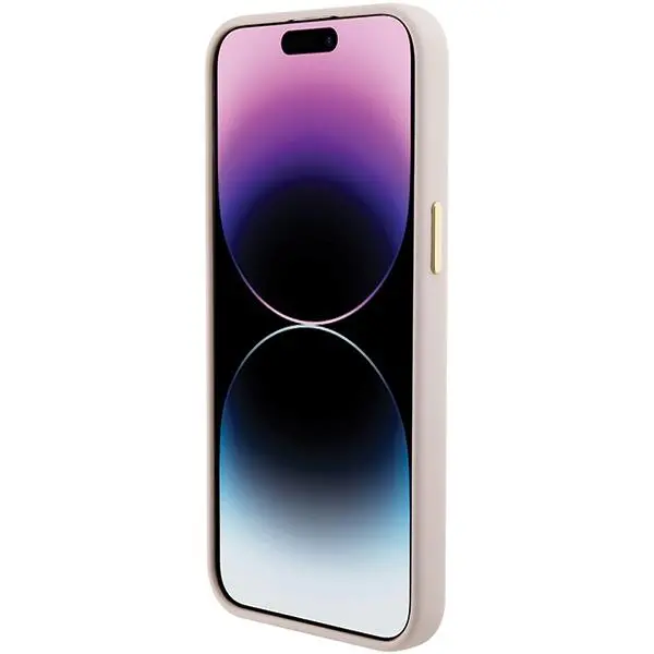 Etui Guess Silicone Logo Strass 4G GUHCP15XM4DGPP do iPhone 15 Pro Max Różowy