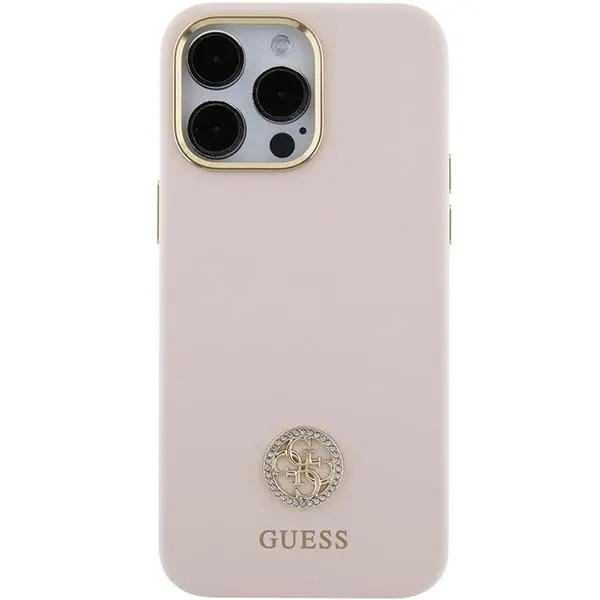 Etui Guess Silicone Logo Strass 4G GUHCP15XM4DGPP do iPhone 15 Pro Max Różowy
