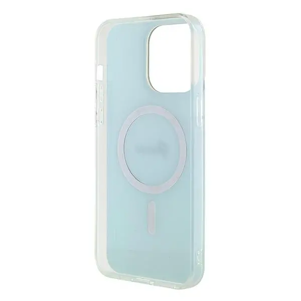 Etui Guess IML Iridescent MagSafe GUHMP15XHITSQ do iPhone 15 Pro Max turkusowy