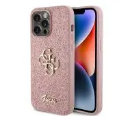 Guess Glitter Script Big 4G GUHCP15LHG4SGP do iPhone 15 Pro Różowy