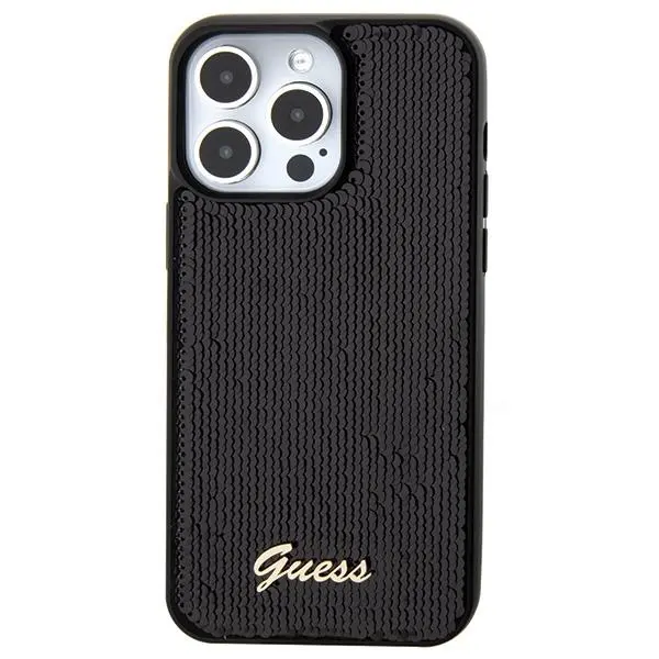 Etui Guess Sequin Script Metal GUHCP15LPSFDGSK do iPhone 15 Pro Czarny