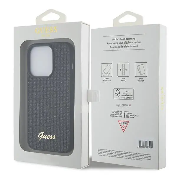 Etui Guess Sequin Script Metal GUHCP15LPSFDGSK do iPhone 15 Pro Czarny