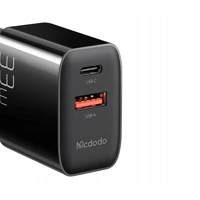 Ładowarka sieciowa Mcdodo CH-0922 USB + USB-C 33W + kabel USB-C Czarny