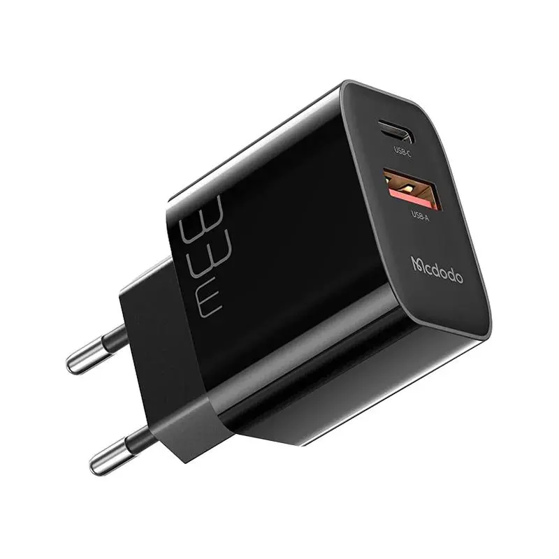 Ładowarka sieciowa Mcdodo CH-0922 USB + USB-C 33W + kabel USB-C Czarny