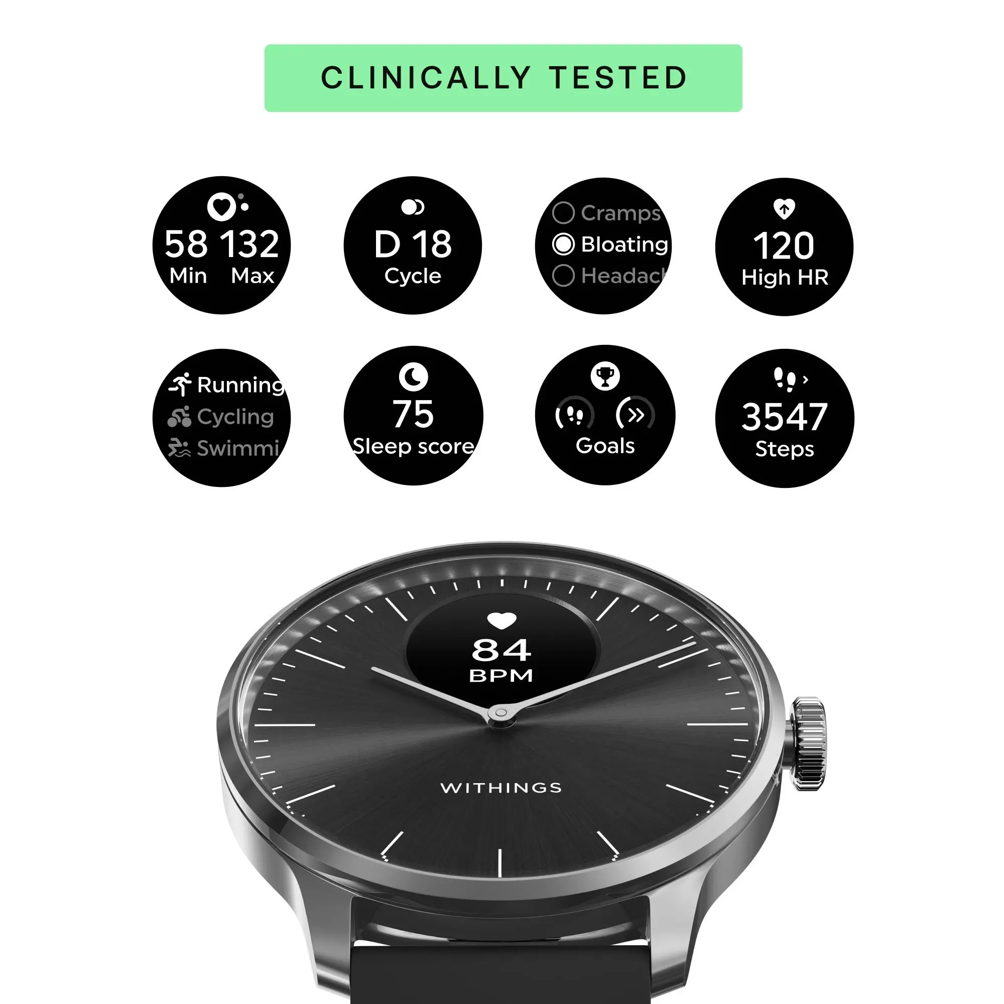 Smartwatch Withings ScanWatch Light 37mm Czarny