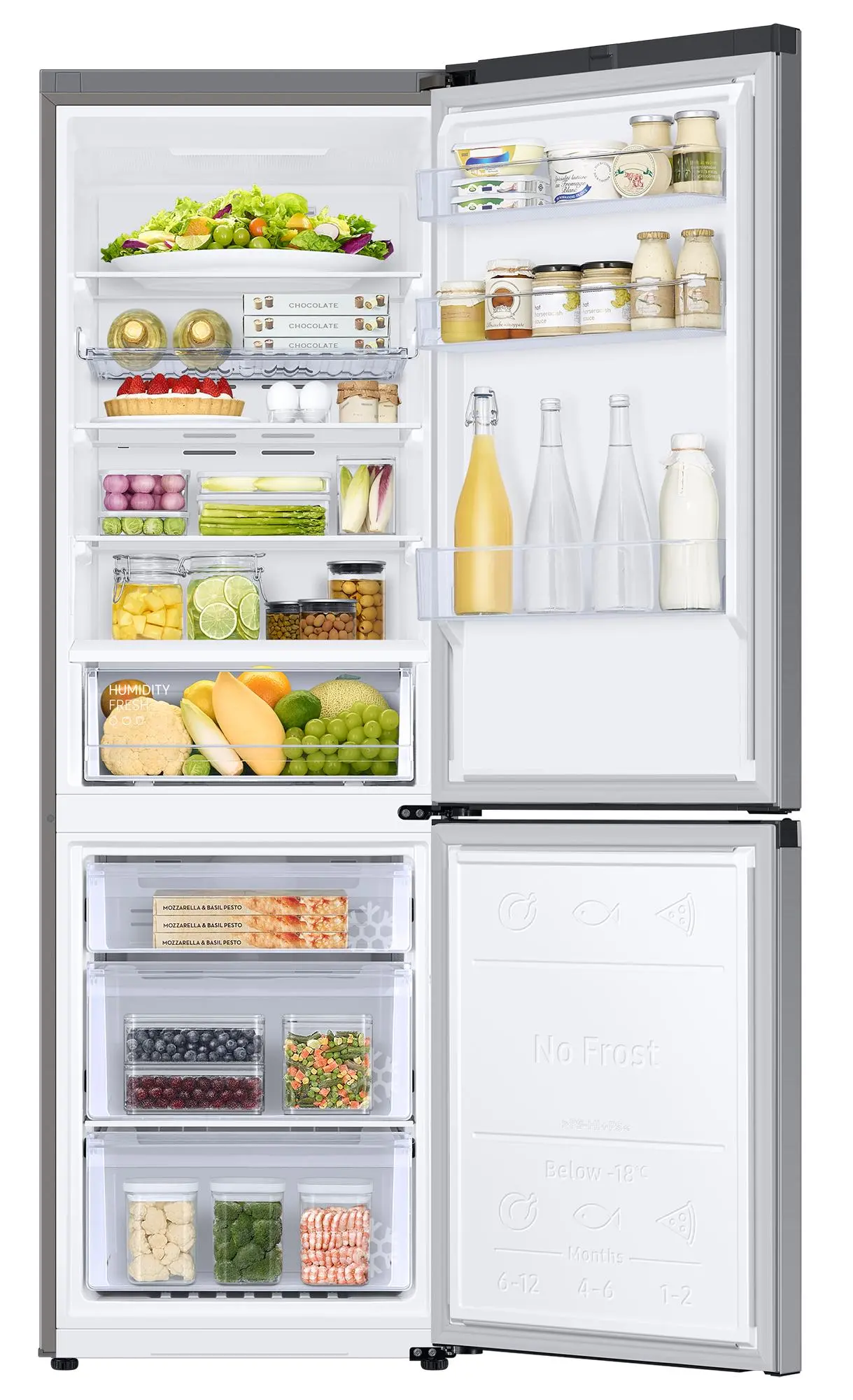 Lodówka Samsung RB34C602ESA Pełny No Frost 185,3cm Zdalne sterowanie Grafitowy Metaliczny