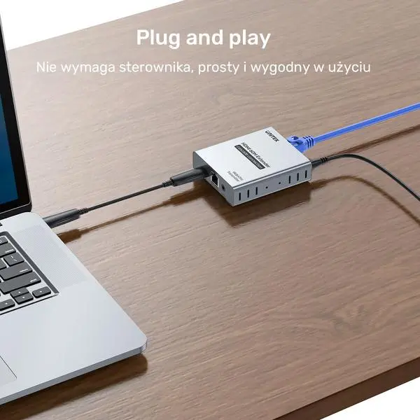 Repeater Unitek V1164A Ekstender HDMI 2.0 4K przez Ethernet do 60m