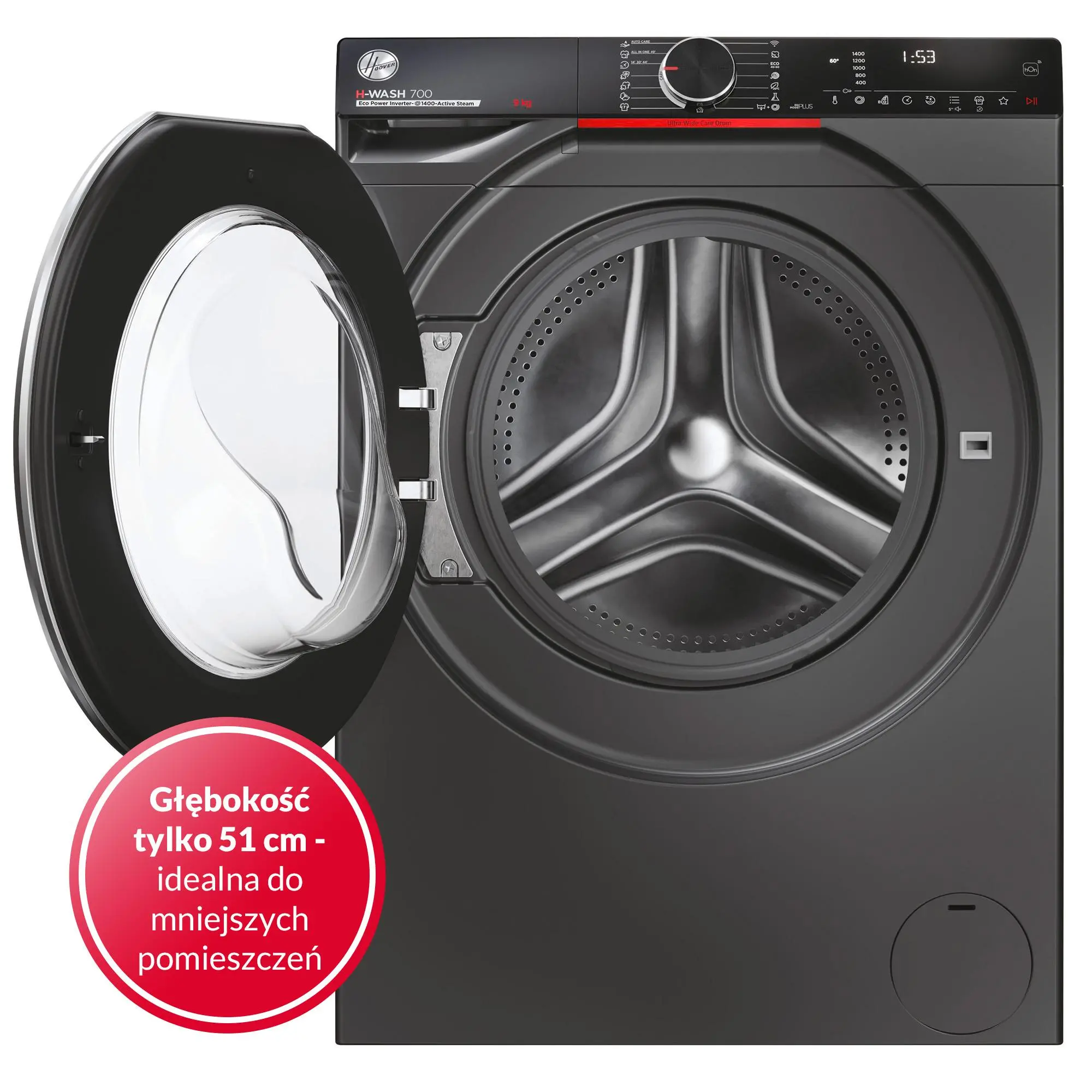 Pralka Hoover H-Wash 700 H7W4 49MBCR-S Slim 9kg 1400obr/min Zdalne sterowanie