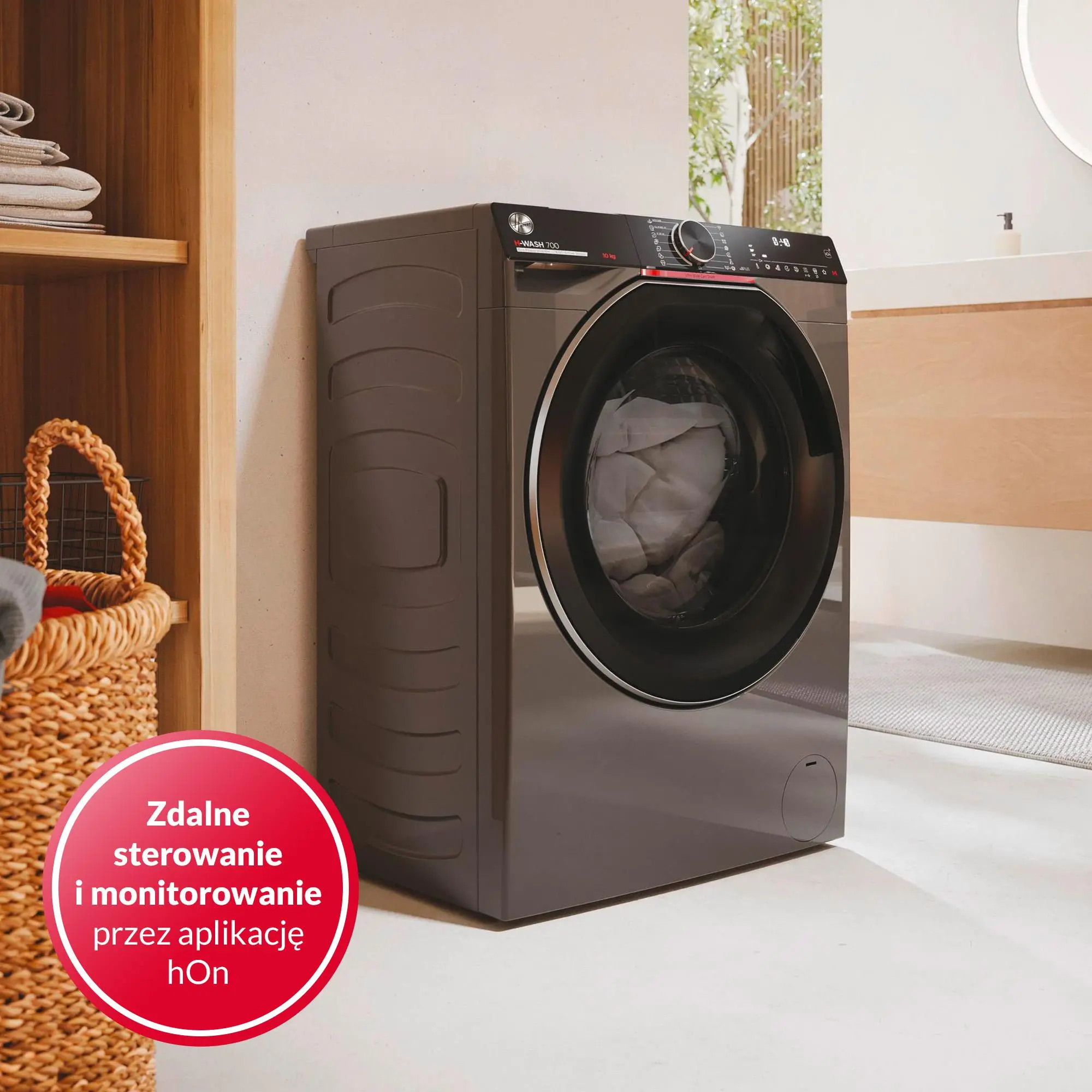 Pralka Hoover H-Wash 700 H7W4 49MBCR-S Slim 9kg 1400obr/min Zdalne sterowanie
