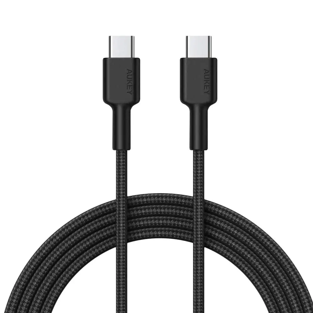 Kabel Aukey USB-C do USB-C 2,0 QC 18W 0,9m Czarny