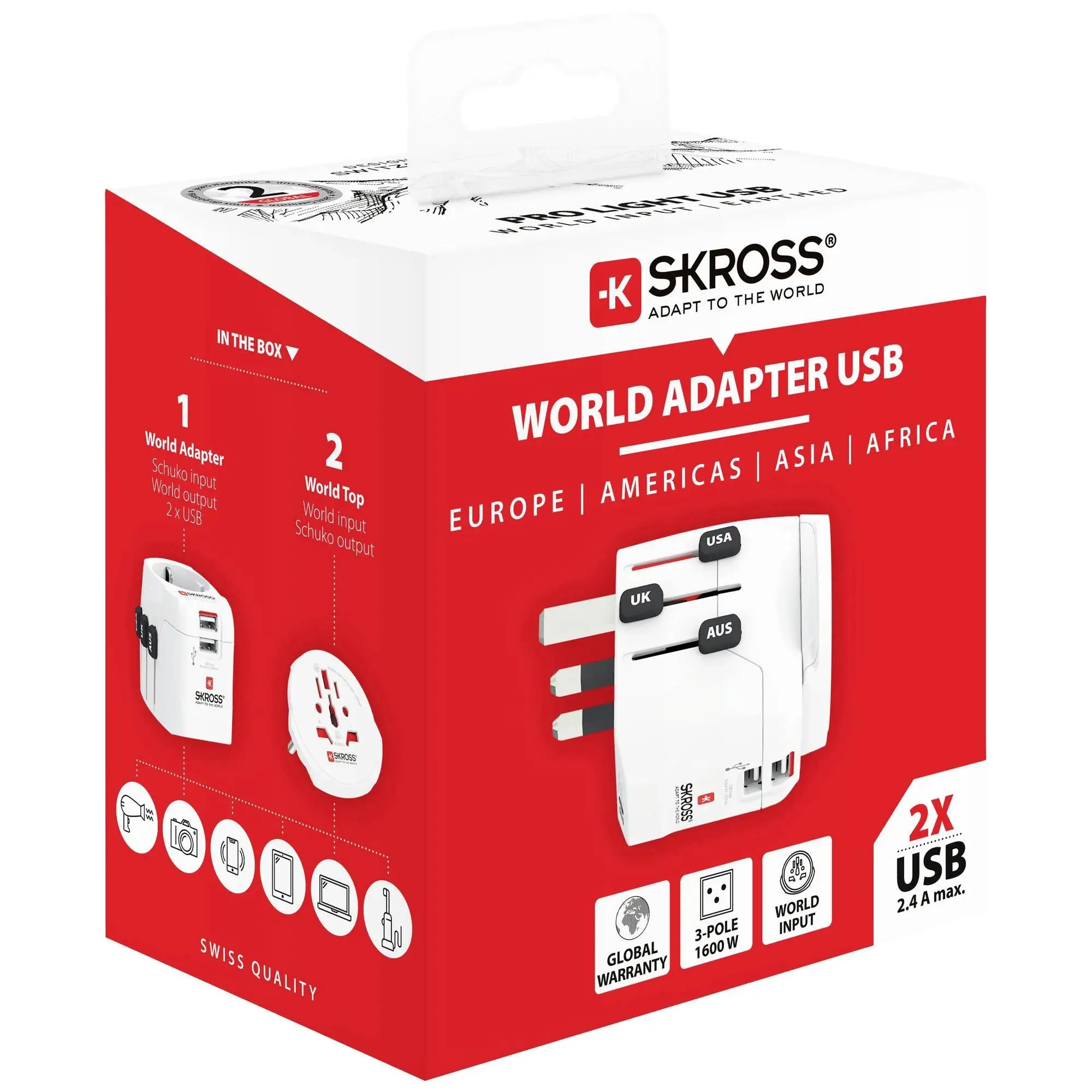 Adapter podróżny Skross PRO Light 2xUSB World (1.302470)