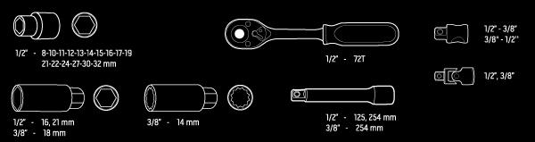NEO Tools 08-677 3/8" 28 szt.