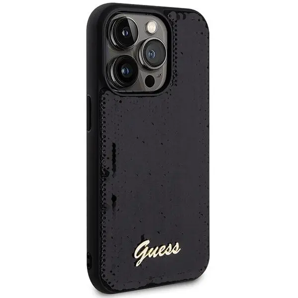 Etui Guess Sequin Script Metal GUHCP13XPSFDGSK do iPhone 13 Pro Max Czarny
