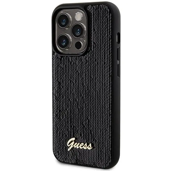 Etui Guess Sequin Script Metal GUHCP13XPSFDGSK do iPhone 13 Pro Max Czarny