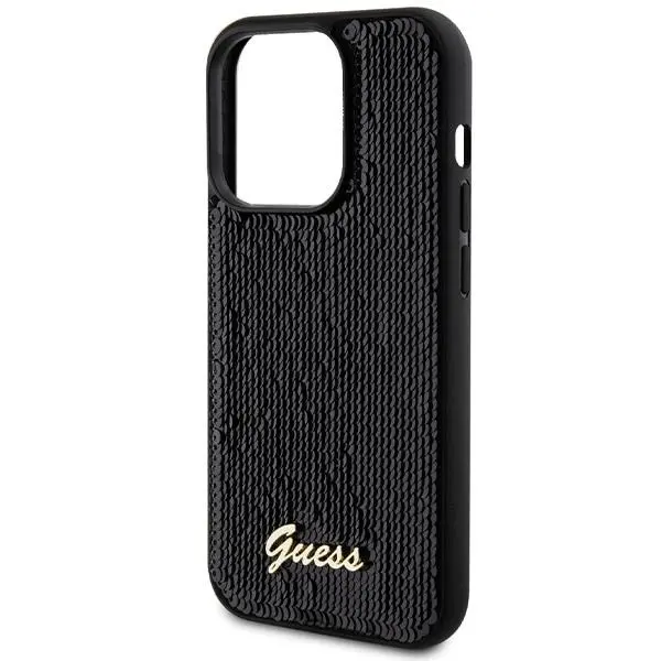 Etui Guess Sequin Script Metal GUHCP13XPSFDGSK do iPhone 13 Pro Max Czarny