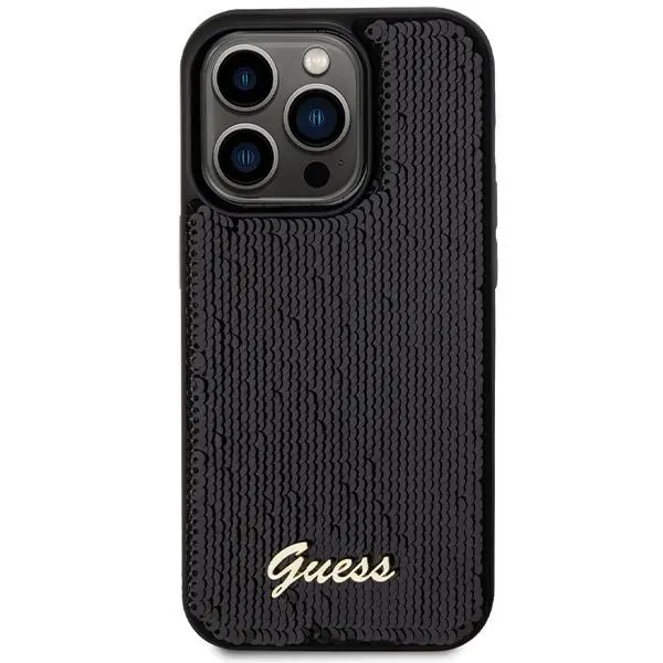 Etui Guess Sequin Script Metal GUHCP13XPSFDGSK do iPhone 13 Pro Max Czarny