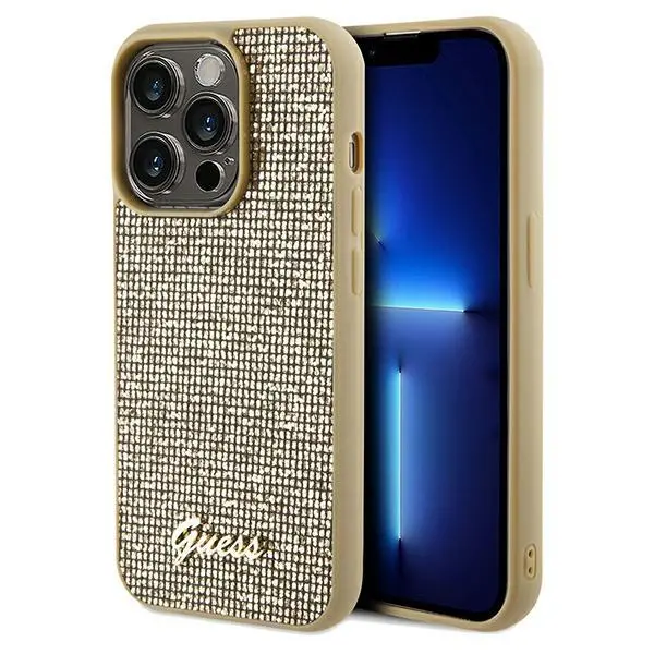 Etui Guess Disco Metal Script GUHCP14XPMSDGSD do iPhone 14 Pro Max Złoty